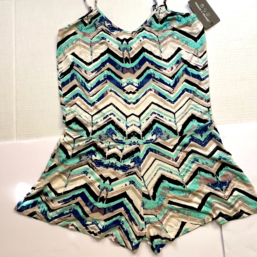 Threads  Thought Brand Multi Color Chevron Design Romper